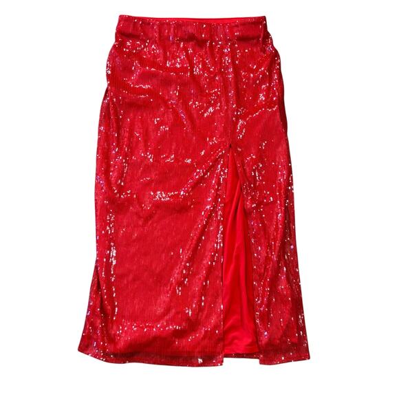 a new day Dresses & Skirts - A New Day Sequin Midi Red Skirt Women’s M Dressy Wedding Guest Prom Date Night